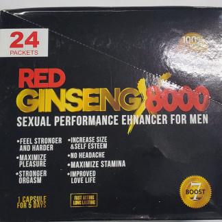 Red Ginseng 8000 Male Enhancement Pills (24 Pcs/order)