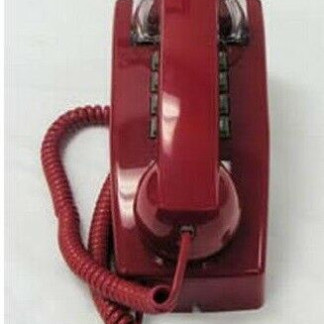 Cortelco 2554-VOE-RD Traditional Corded Wall Phone Electronic Ringer Red
