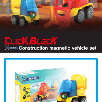 X-BAR Construction Magnetic Vehicle Set, 22 PCS