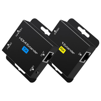 HDMI Extender Over Single Cat5e/6 HDMI Over Ethernet Up to 200Ft Repeater Balun Transmitter Receiver Power On Cat Support Full 1080p 3D HDCP EDID Copy from Displays