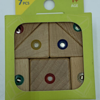 Magnetic Wooden Building Blocks, 7 Pieces Assorted pack