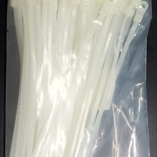 8 Inch - 50lb - Strong Cable Ties with Mounting Hole Strap - White - 100 Per Pack