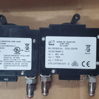 D2ALX20128 (1 Pole, 25A, 80VDC, Plug-in Terminals, Series Mid-Trip w/Alarm, UL Listed (UL 489)),Circuit Breaker, Hydraulic Magnetic, CBI